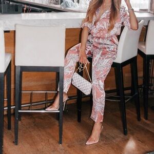 Pink Paisley Pants Set